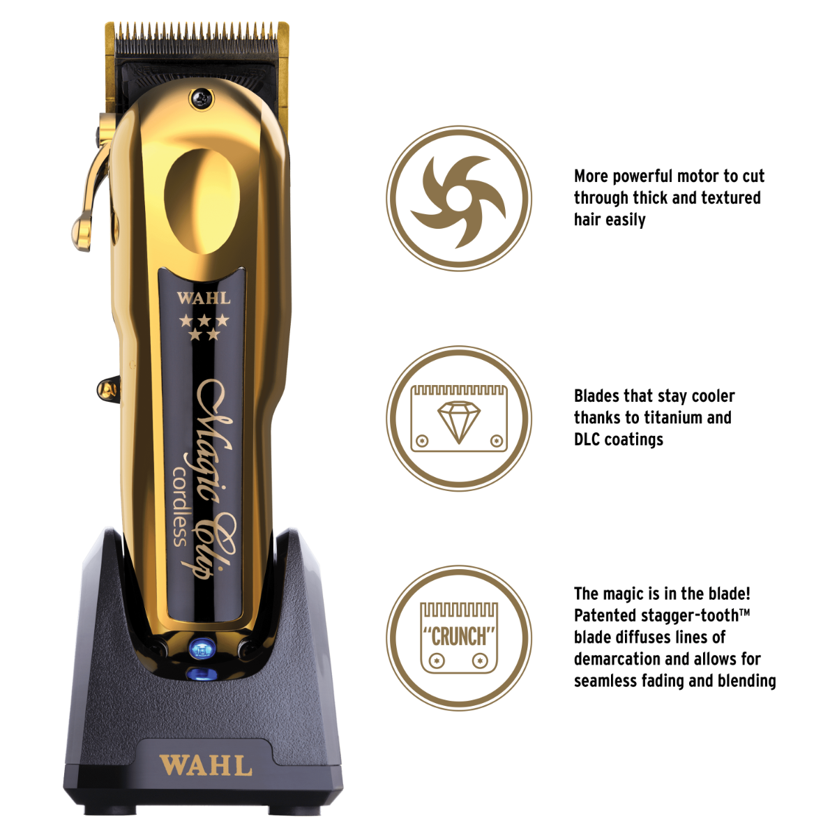 Wahl Cordless Gold Magic Clip Clipper & Gold Detailer Trimmer COMBO
