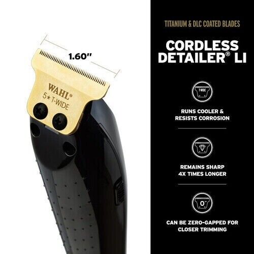 Wahl Cordless Barber Combo Black Magic Clip Clipper & Detailer Trimmer