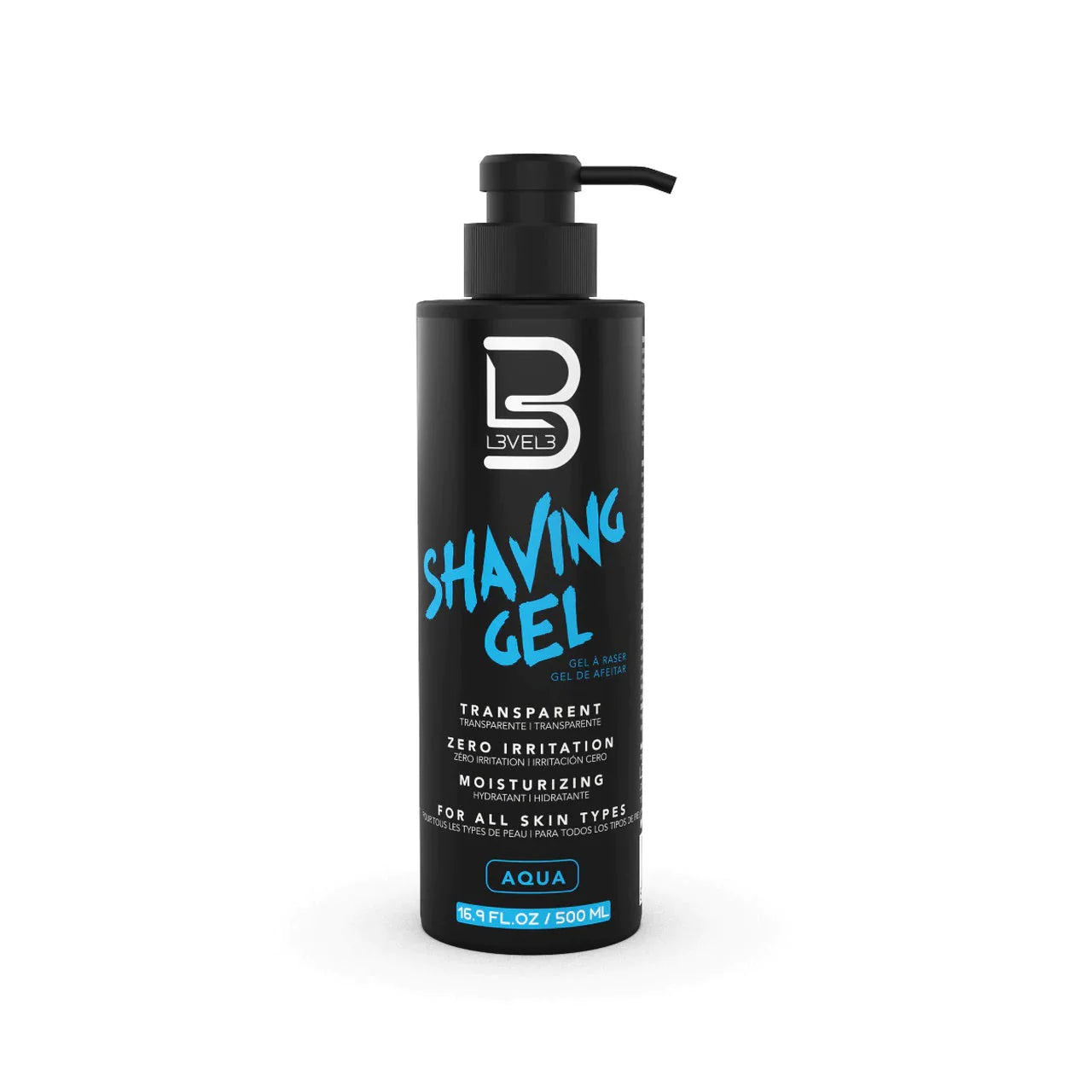 L3VEL3 Transparent Aqua Shaving Gel 16.9 oz
