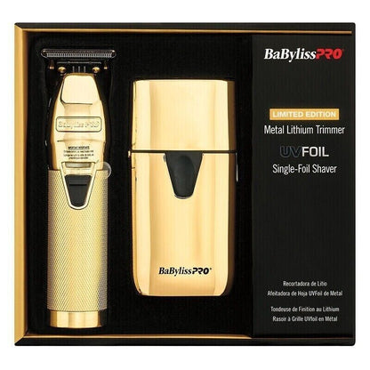 BaByliss PRO GOLD FX Clipper & Trimmer & UV Single Foil Shaver SET