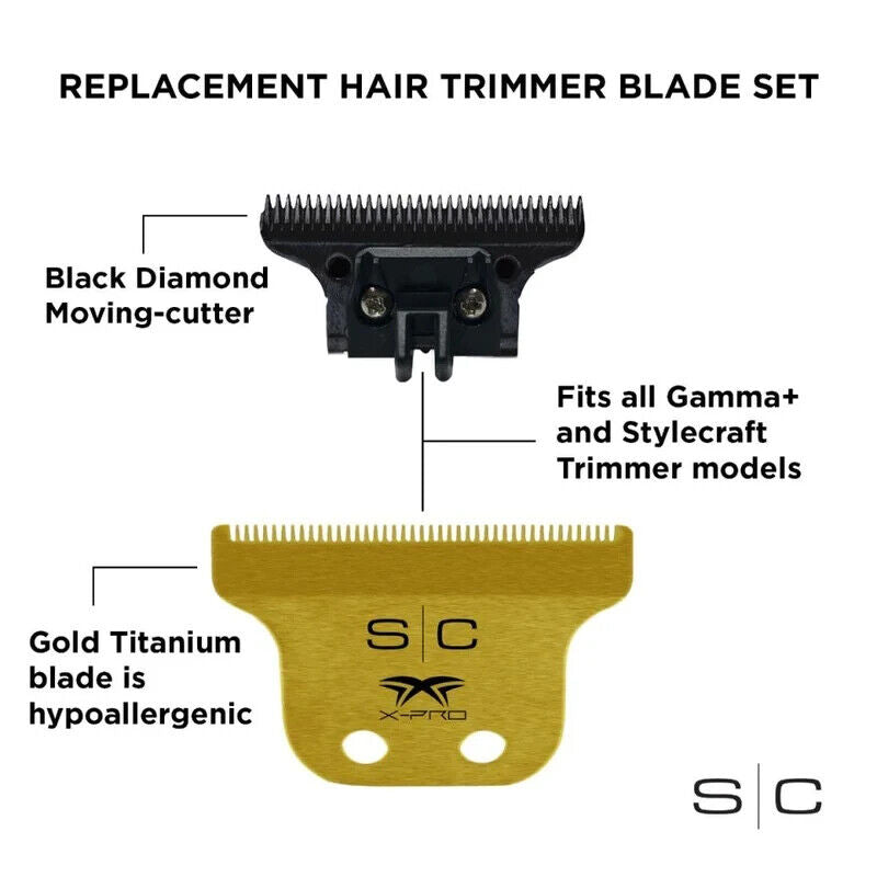 Stylecraft Replacement Fixed Gold Titanium X-Pro Trimmer Blade #SC516G