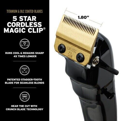 Wahl Cordless Barber Combo Black Magic Clip Clipper & Detailer Trimmer