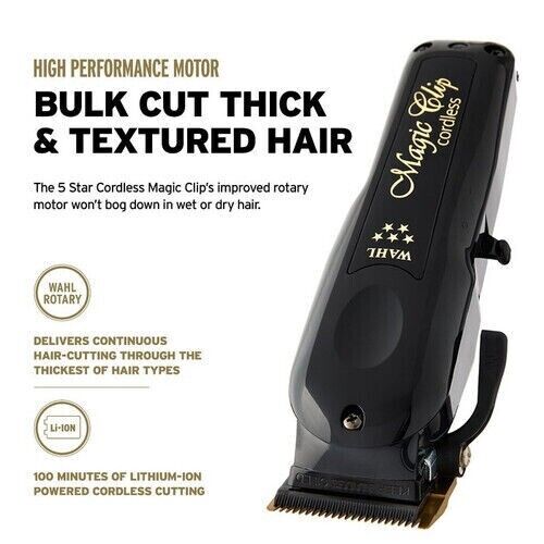 Wahl Cordless Barber Combo Black Magic Clip Clipper & Detailer Trimmer