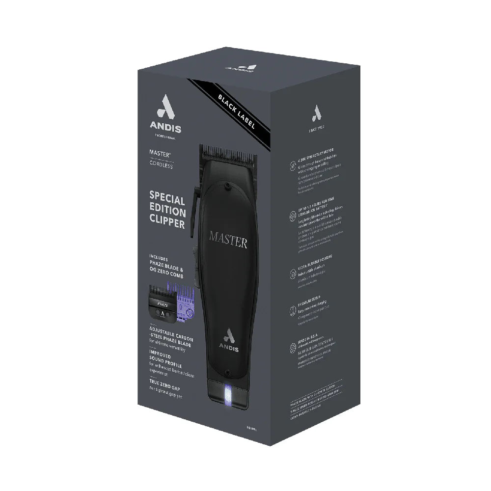 Andis Black Label Cordless Master Clipper & GTX Trimmer Limited Edition COMBO