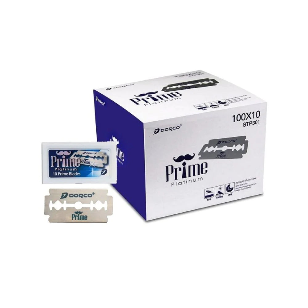 Extra Blade Razor Label Dorco STP301 Prime Blue Platinum Extra Double Edge Razor Blade ...