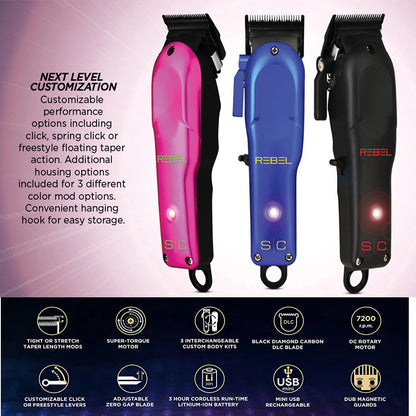 StyleCraft Rebel Clipper & Foil Rebel Shaver With Super-Torque Motor COMBO