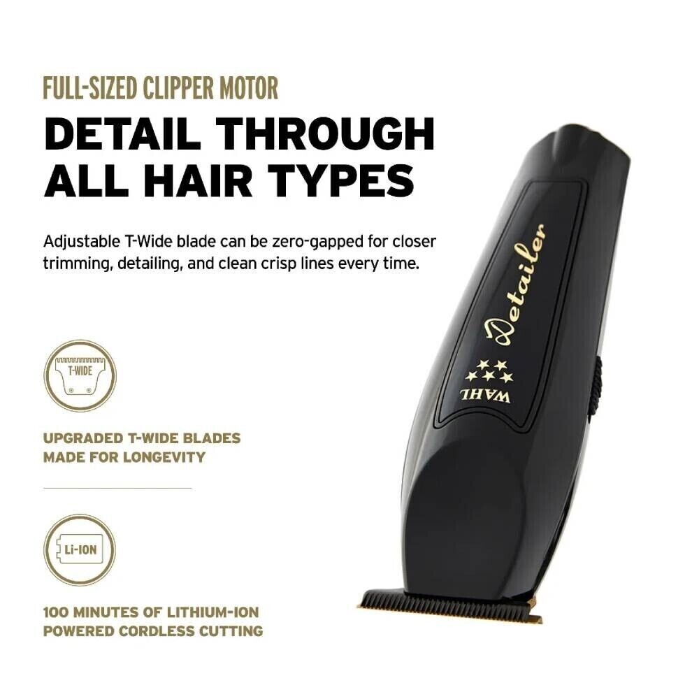 Wahl Cordless Black Magic Clip Clipper, Black Detailer Trimmer Vanish Shaver SET