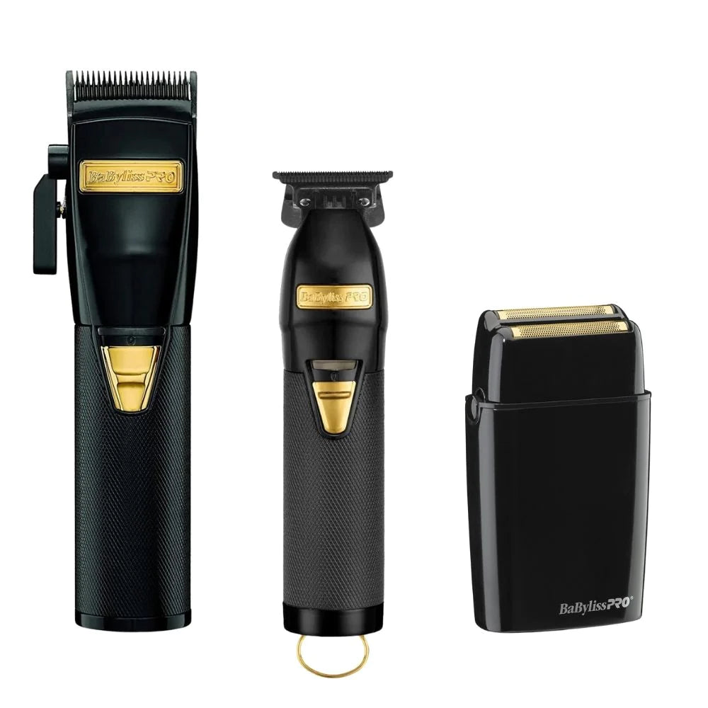 BABYLISS PRO BLACK FX CLIPPER & TRIMMER & SHAVER TRIO