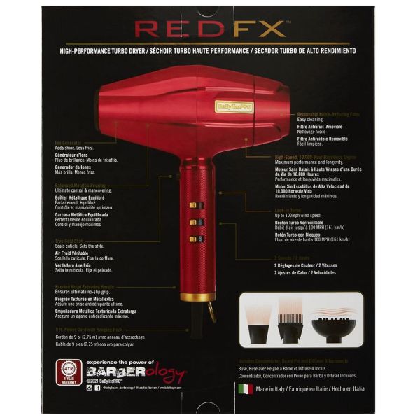 BaByliss PRO RED FX High-Performance Dryer